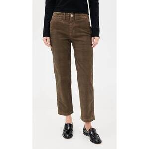 NEW AMO lillian printed corduroy pant in dark sand